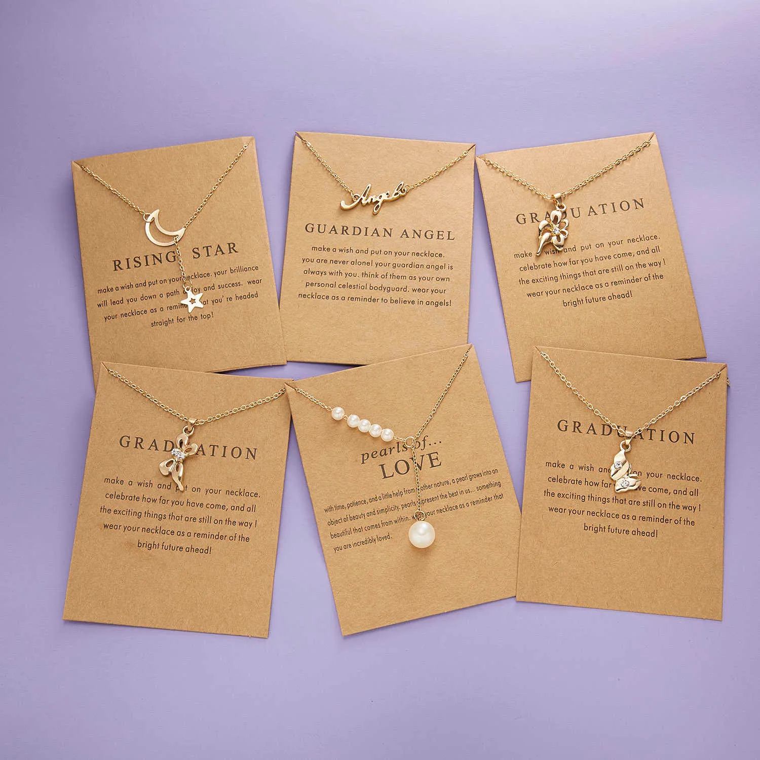 Collar 9 estilos de tarjetas para mujer de moda Luna estrella mariposa flor perla colgante gargantilla cadena de clavícula joyería