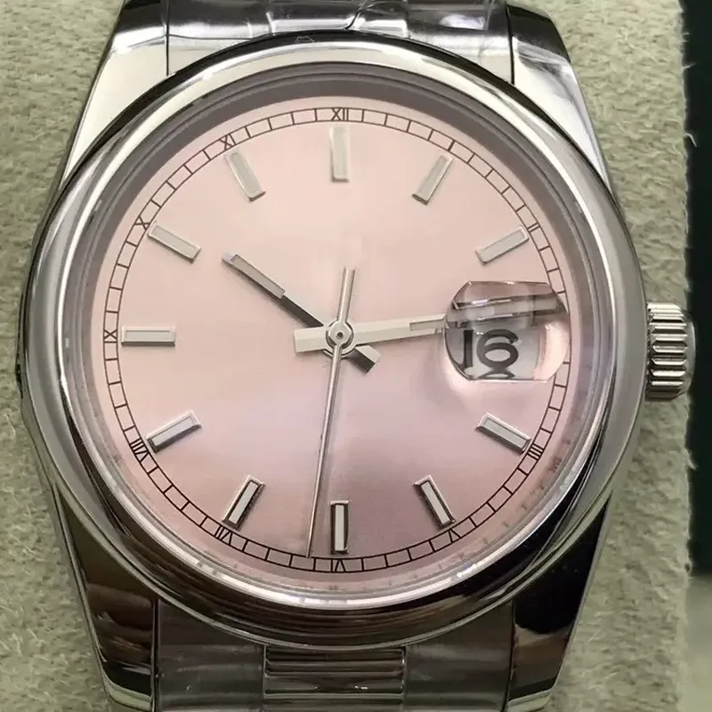 Automatisk mekanisk kvinnors armbandsur Fashion Högkvalitativ damer 36mm Single Calendar Watch rostfritt stål Watchband2084
