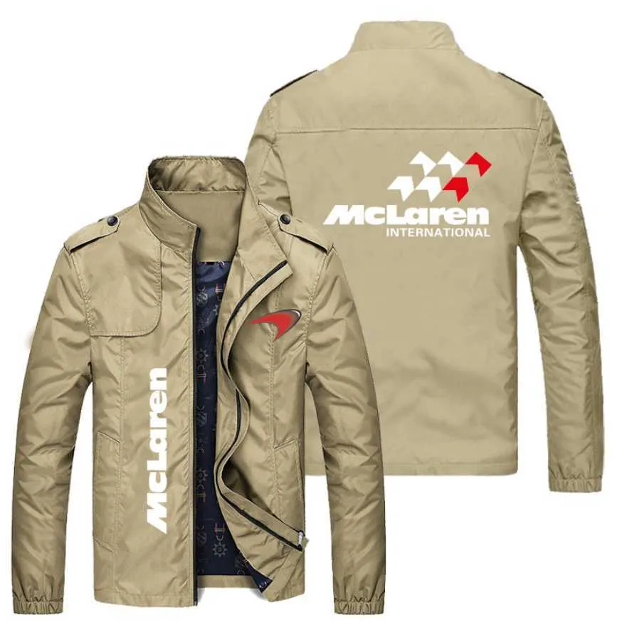 2022 New F1 Formula One Autumn and Winter Jackets Fashion Casual Mclaren Men's Outdoor Sport Spring Fall Army Cargo Bomber Irsc