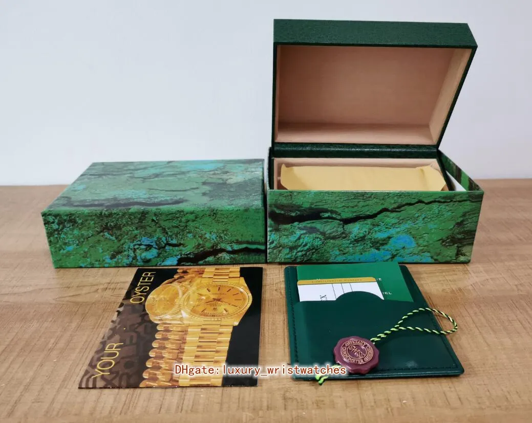 Verkauf Hohe Qualität Grün Uhr boxen Original Box Karte Holz Boxen Für Oyster Perpetual 126710 116500 126600 114300 1267288N