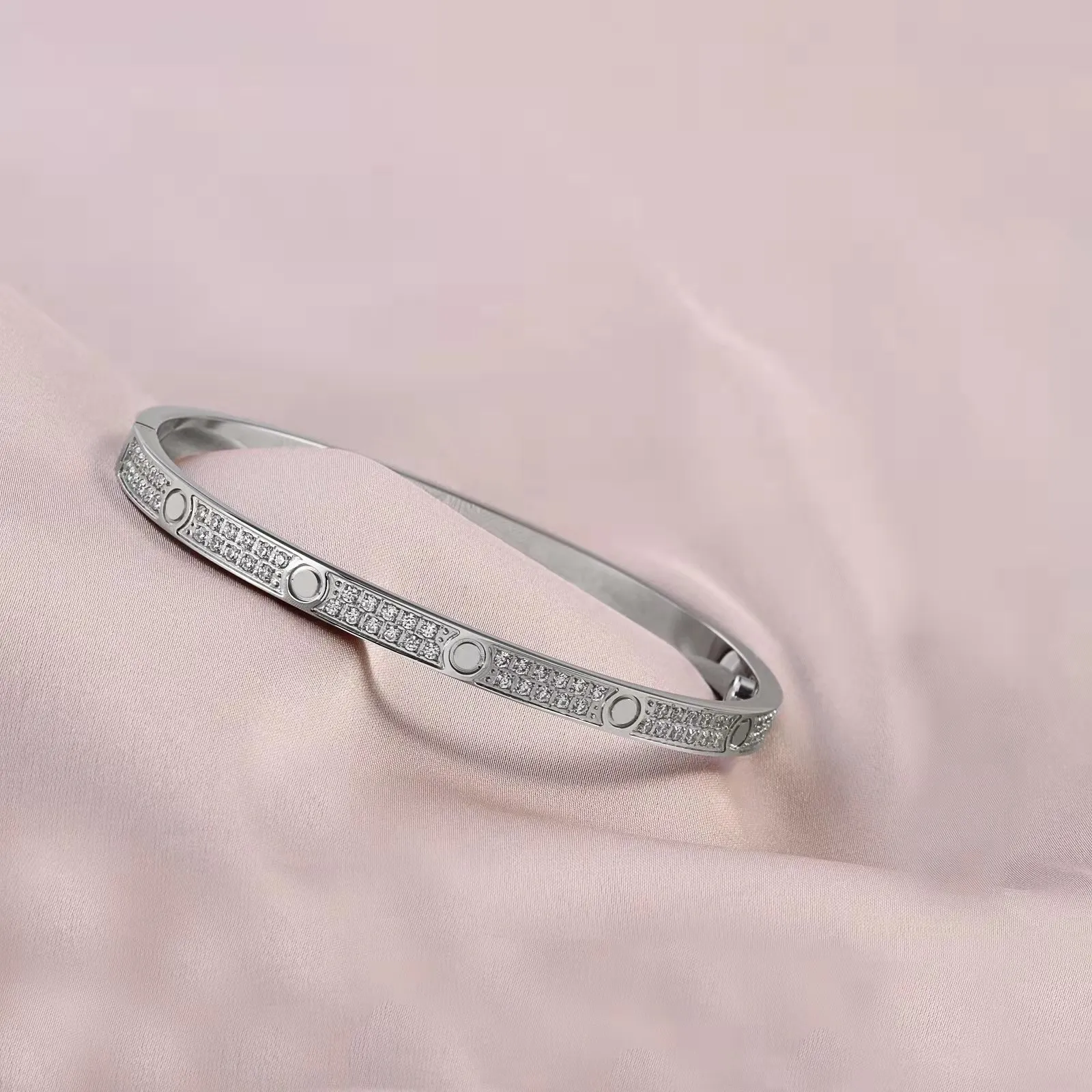 Bracelet d'amour en diamant à 2 rangées de 5mm, de luxe, classique, de styliste, avec tournevis, à la mode, bijoux de Couple pour femmes, 238e