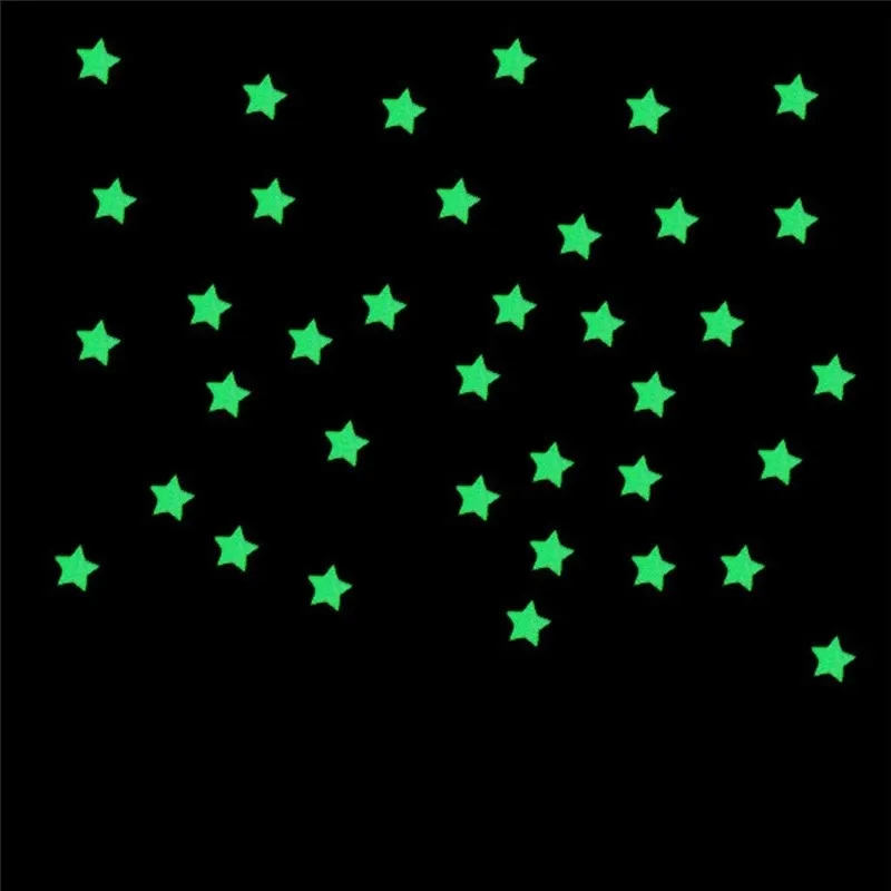 3D Stars Glow In The Dark Wall Stickers Energy Storage For Kids Baby Room Bedroom Ceiling Home Decor 220716