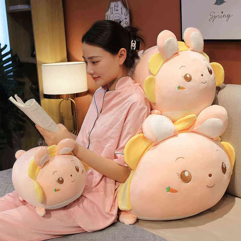 Giant Cute Rabbit Plush Pillow Soft Hugs Bunny Kid Doll Birthday Gift Children Baby Accompanying Sleep Toys J220704