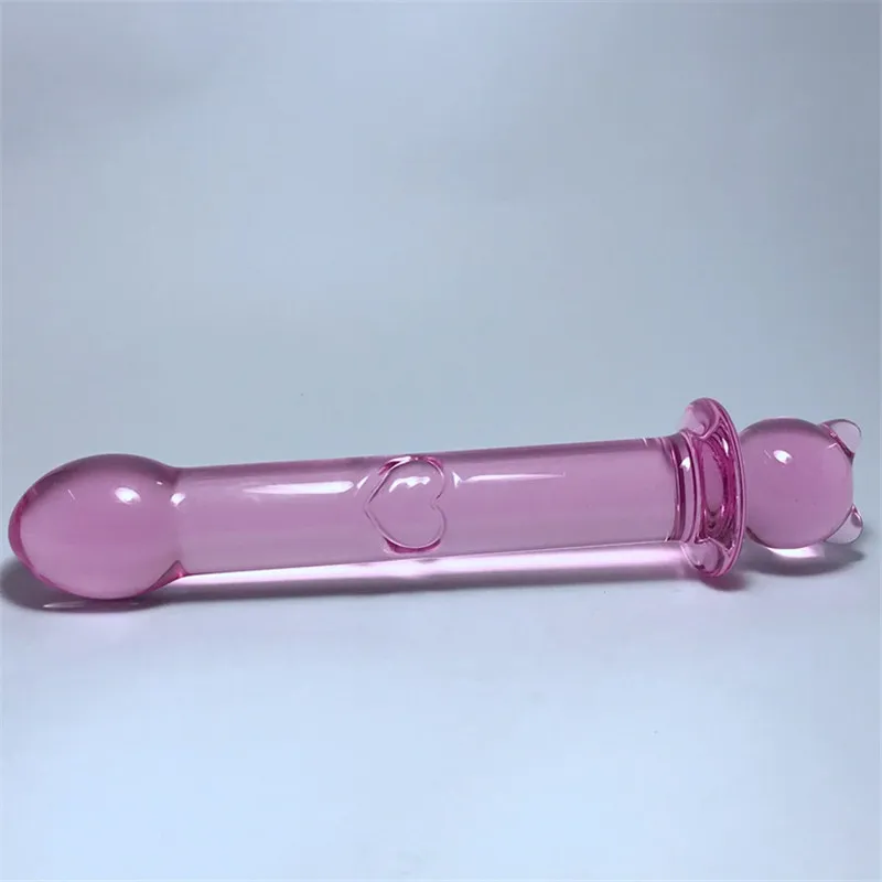 Konijn Roze Kristallen Glazen Dildo's Masturbator Realistische Dildo Penis Grote Gspot Anale Butt Plug Volwassen sexy Speelgoed Voor Vrouw Female7858674