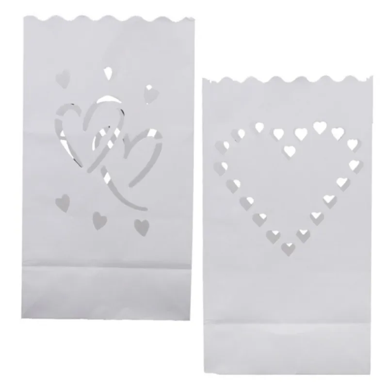 PACK Hollow Out White Romantic Wedding Tea Light Holder Paper Candle Lantern Candle Bags Wedding Party Decoration Supplies 220527