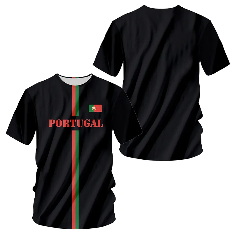 البرتغال T Shirt Mens 3D Flag Printing streetwear Harajuku Hiphop Shorts القميص القميص كرة القدم إسقاط البرتغال 220623