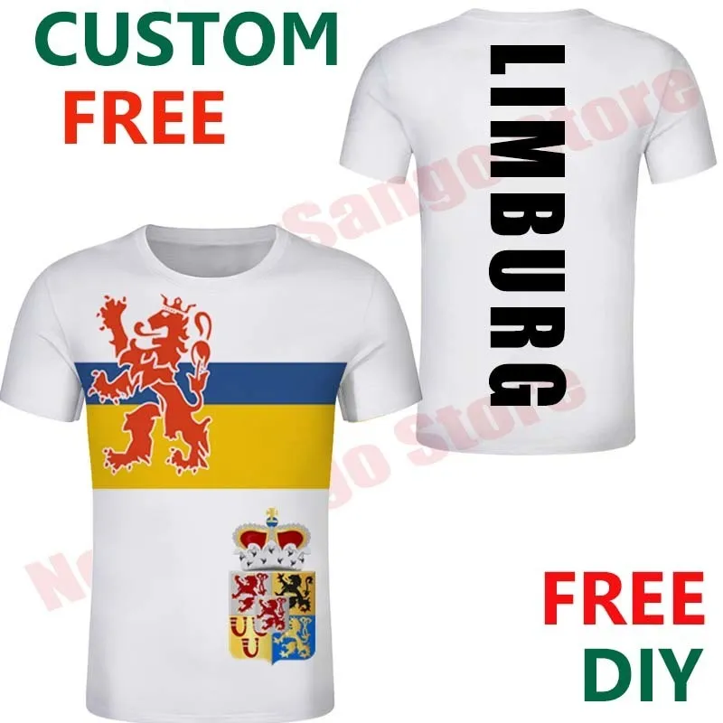 Netherlands Flag Limbourg arms t shirts diy free custom states City Name Number T shirt Men Tshirt Harajuku Loose O neck Top 220616gx