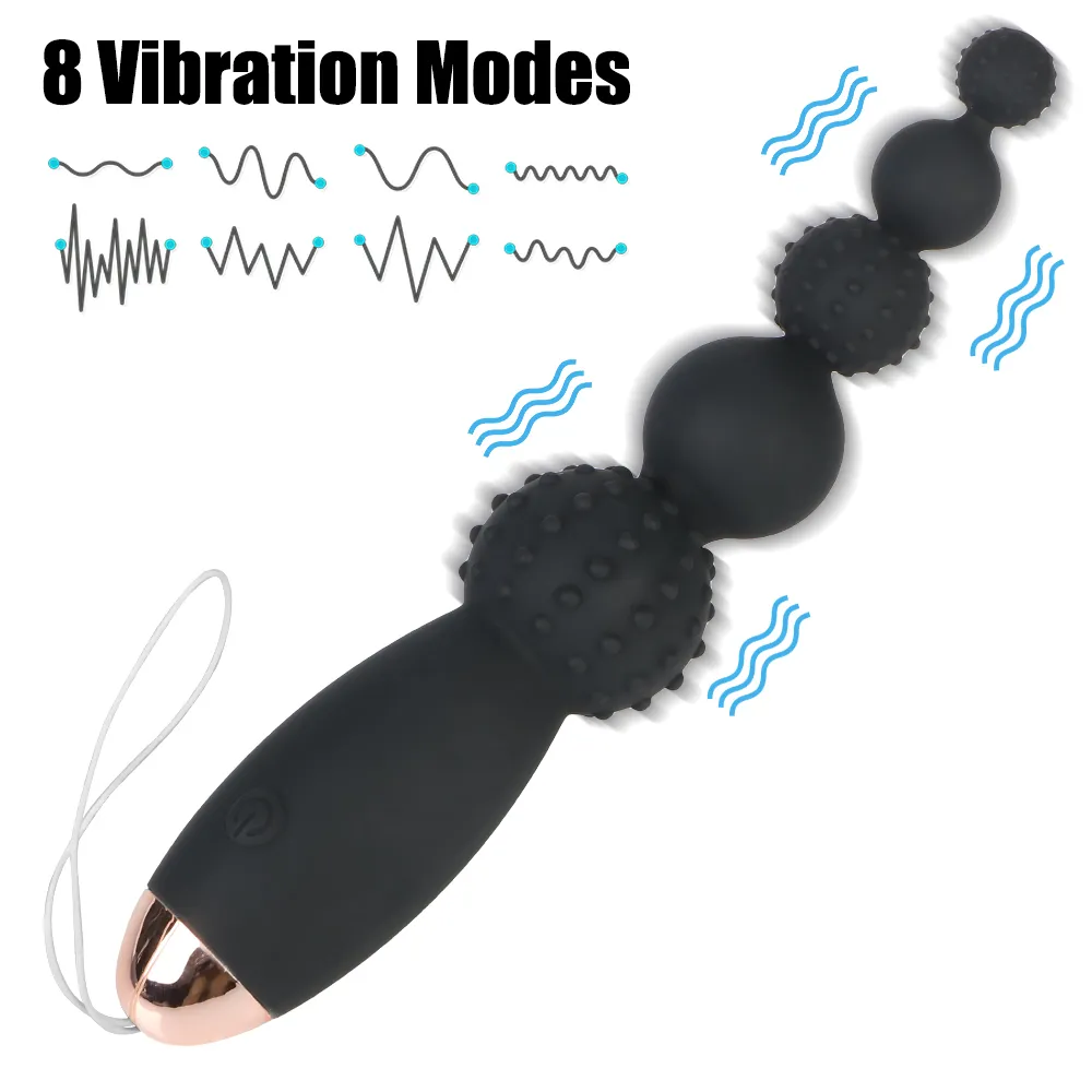 8 modes Clitoris Stimulator Anal Vibrator Beads Vibrators sexy Toys For Women Men USB Charge Prostate Massage Adult Products