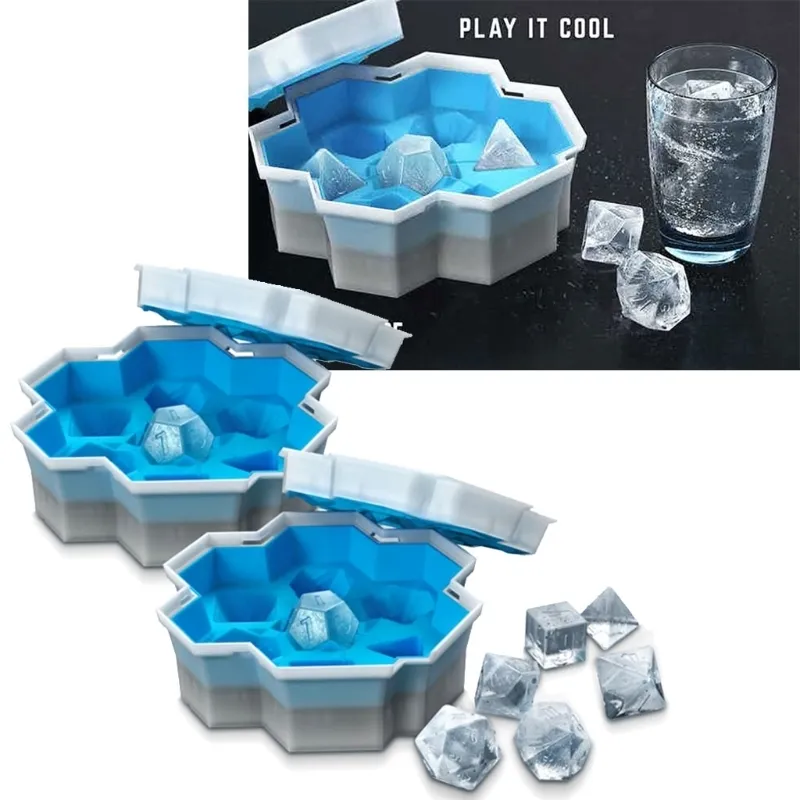 7 Forme DIY Dice Silicone Ice Tray Moule Game Mini Cube Plays What Whisky Whisky Réutilisables Tools 220509