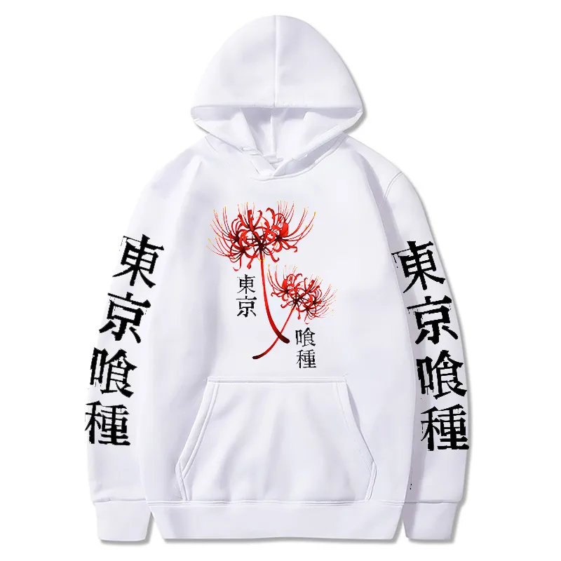 Tokyo Ghoul 일본 애니메이션 Hoodie Tokyo Ghoul Spider Lily 남성 여성 하라주쿠 Streetwear 운동복 가을 패션 Kanekiken Tops 220817