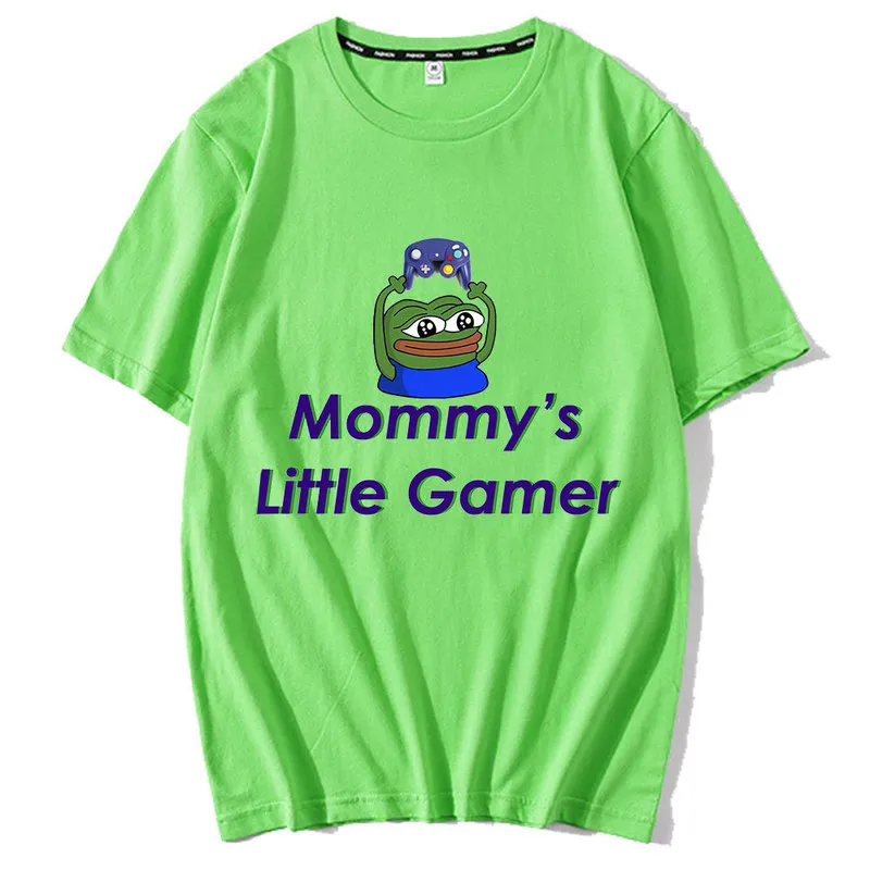 Maman S Little Gamer chemise hommes t-shirt nouveauté t-shirt à manches courtes col rond surdimensionné t-shirts 100% coton vêtements 220610