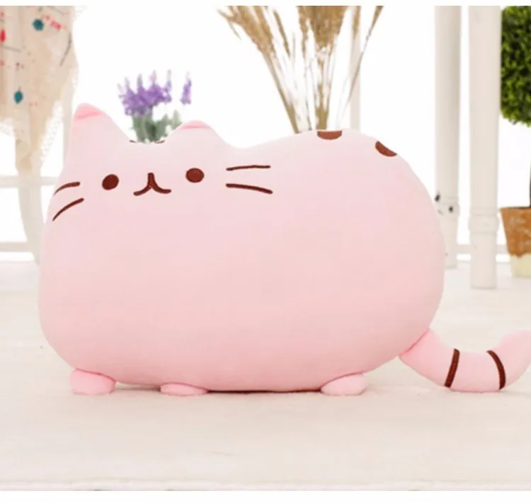 4030cm Kawaii Cat Pillow With Zipper Only Skin Without PP Cotton Biscuits Plush Animal Doll Toys Big Cushion Cover Peluche Gift 220815