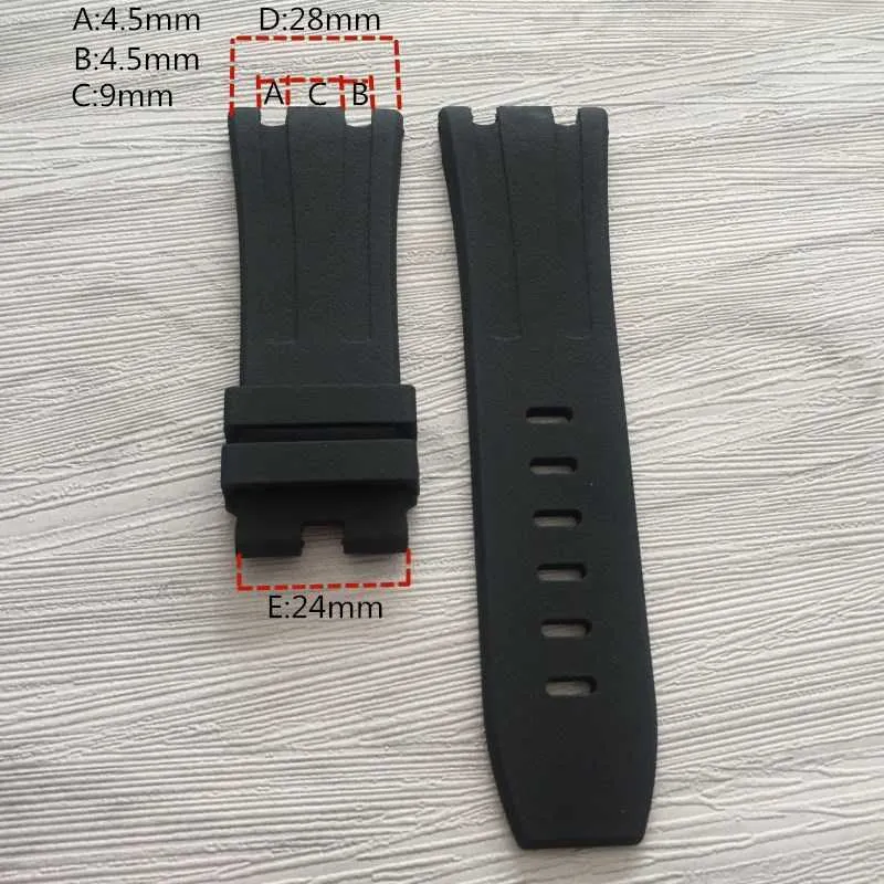 Wachband de goma de 28 mm para Audemars Piguet Watch Strap para pulsera AP Men's Watch