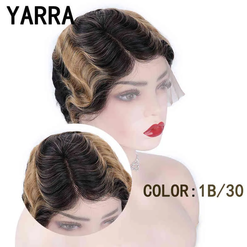 T Part Pixie Cut Human Hair Wig Deep Wave Side HD Transparent Lace Brazilian Virgin Curly Cheap Glueless s Remy 220609