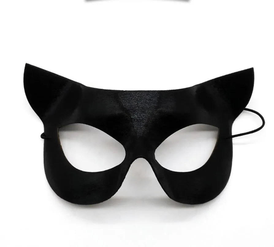 Cat Masquerade Lace Mask Party Sexy Women Wenece Half Face Ball Crystal Gatto Eyemasks Christmas Halloween Cosplay Costume Props Black White