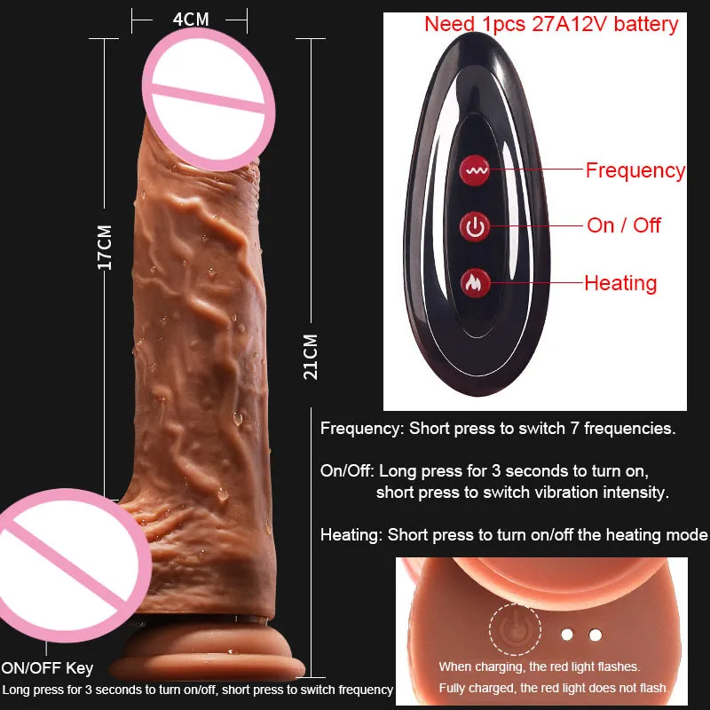 Teleskop-Schub-Heizdildo-Vibrator, G-Punkt-Massageschaukel, riesiger realistischer Penis, sexy Spielzeug für Frauen