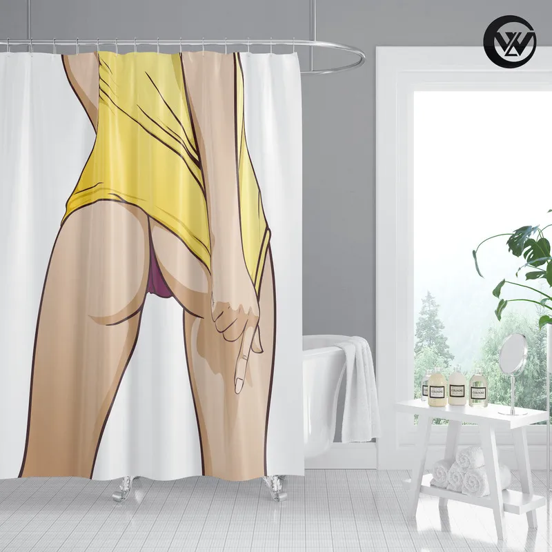 Современная душевая занавеска 3D красивая обнаженная сексуальная задница Водонепроницаемые аксессуары для ванной комнаты наборы домашнего декора 220429