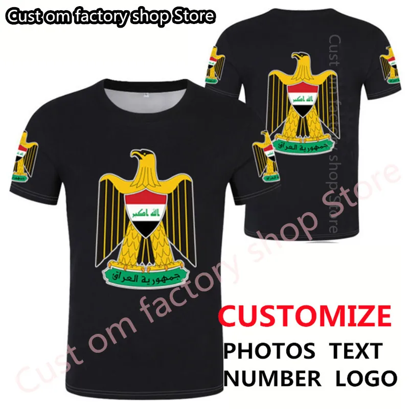 IRAK t-shirt mâle bricolage numéro personnalisé irq garçon t-shirt nation drapeau iq pays république islam arabe imprimé p o vêtements 220616