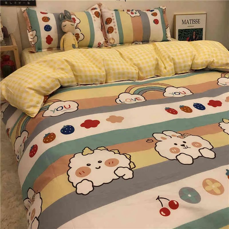 Zestaw pościeli dla dzieci chłopców dziewczęta łóżko lniana kołdra poduszka z płaską arkusz pojedynczy podwójne łóżka typu queen -size