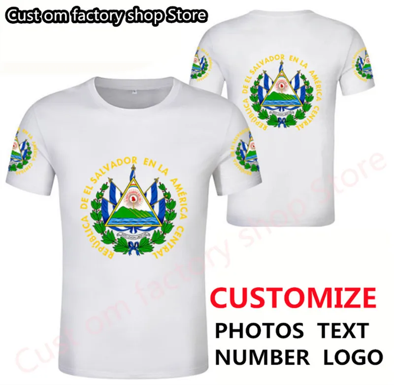 EL SALVADOR t-shirt bricolage gratuit sur mesure nom numéro slv t-shirt nation drapeau république espagnole salvadorien sv imprimer p o vêtements 220616