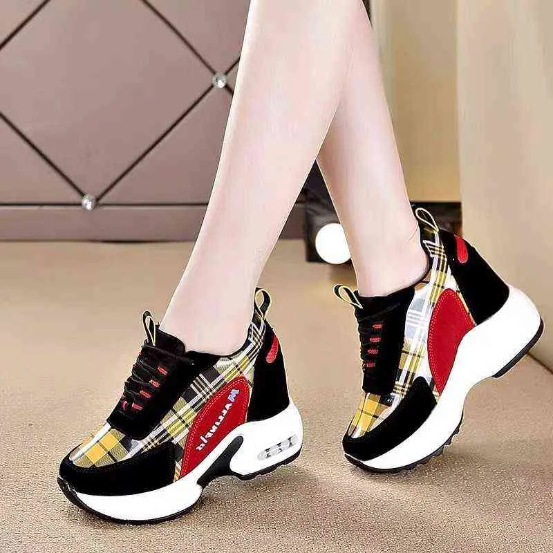 Frauen Turnschuhe 2020 Sommer Herbst High Heels Damen Casual Schuhe Frauen Keile plattform schuhe Weibliche Dicken Boden Trainer G220610