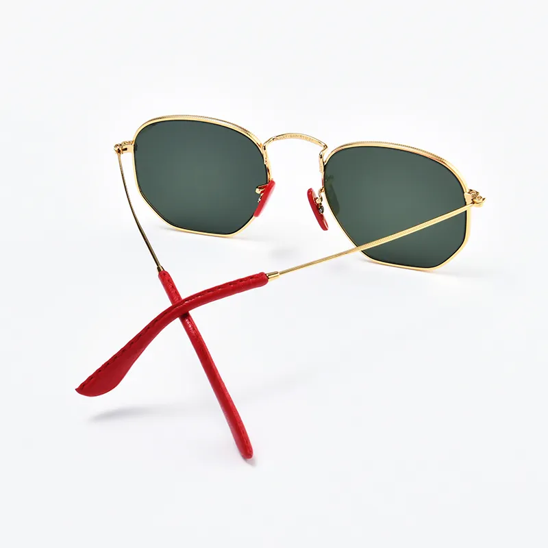 2023 Branddesigner Sonnenbrille Frauen Männer Legierungsrahmen Temperierte Glaslinse Reflexionsfarb Film Schaf Leder Fußhülle Gafas de 259p