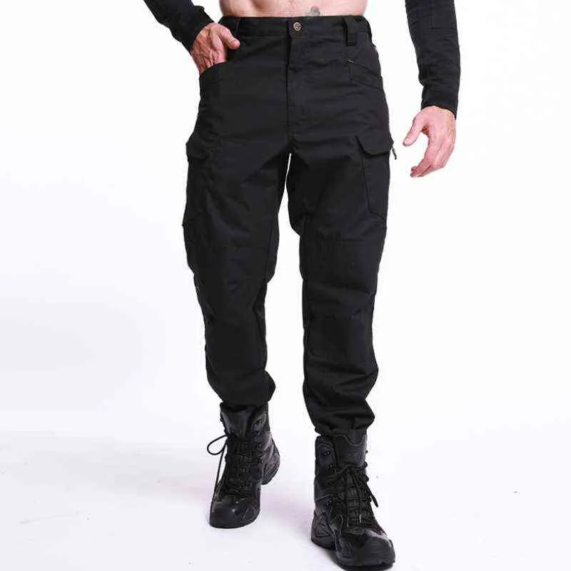 Men Military Tactical Cotton Pants CP Camouflage Travel SWAT Army Cargo Black Pants Casual EDC Pockets Soldier Combat Trouser L220706