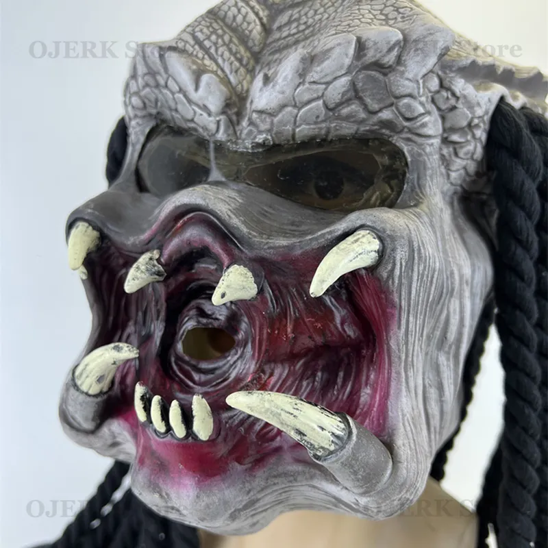 Film Alien vs. Predator Mask Horrific Monster Masks Halloween Cosplay rekvisita Genomsnittlig storlek för vuxna 220812