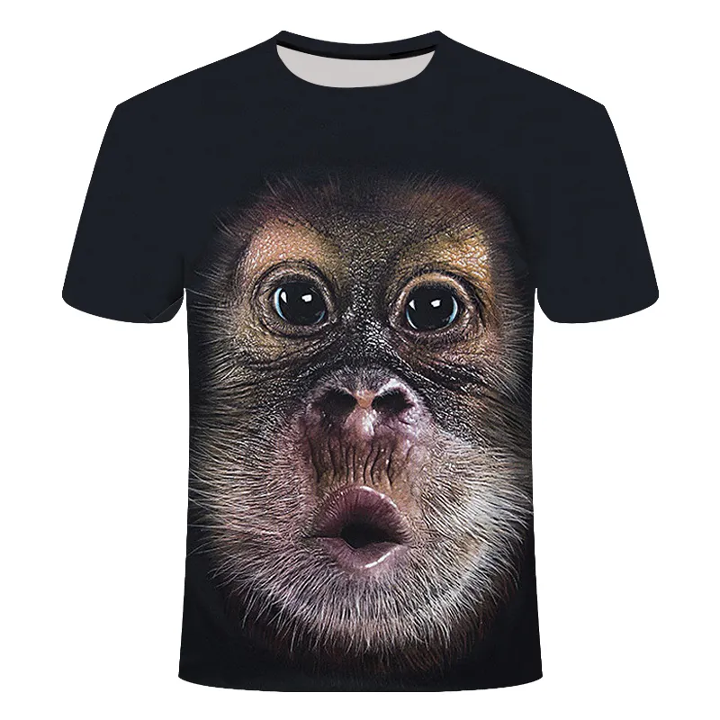 3D Fashion Funny Monkey Graphic t shirts Summer Casual Animal Pattern Men s t shirt Hip Hop Print Short Sleeve t shirts Tops 220520