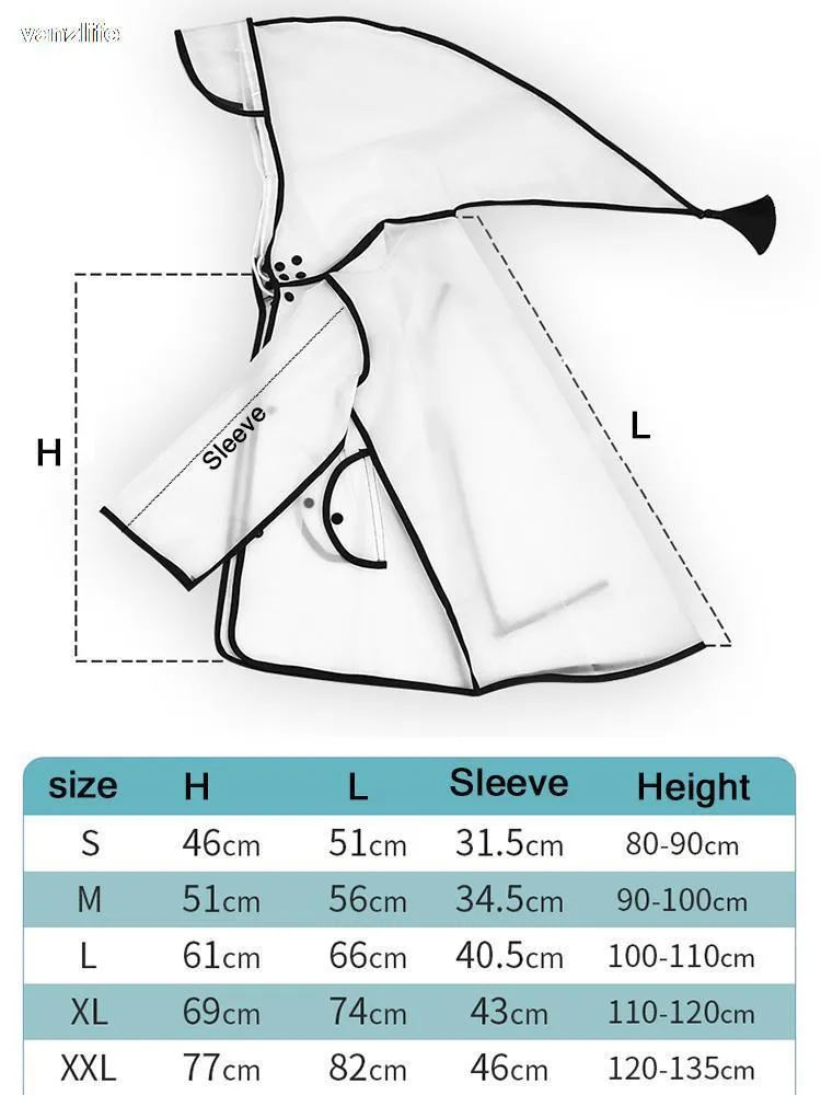 キッズレインコート防水レインポンチョクリア透明な子供幼稚園学校の学生Rainsuit Protective Covers 220427