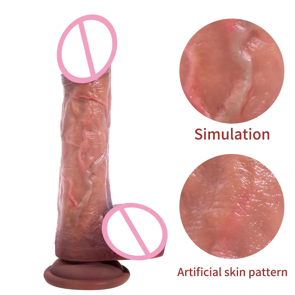 Massage 22CM Realistic Silicone Dildo Large Dildo Sex Toy for Women with Thick Glans Real Dong with Powerful Suction Cup Stiff Cock