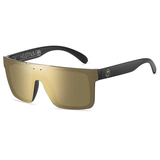 Güneş gözlükleri ayna polarize lens ısı dalgası erkek spor gözlükleri UV400 koruyucu kayış kılıfları