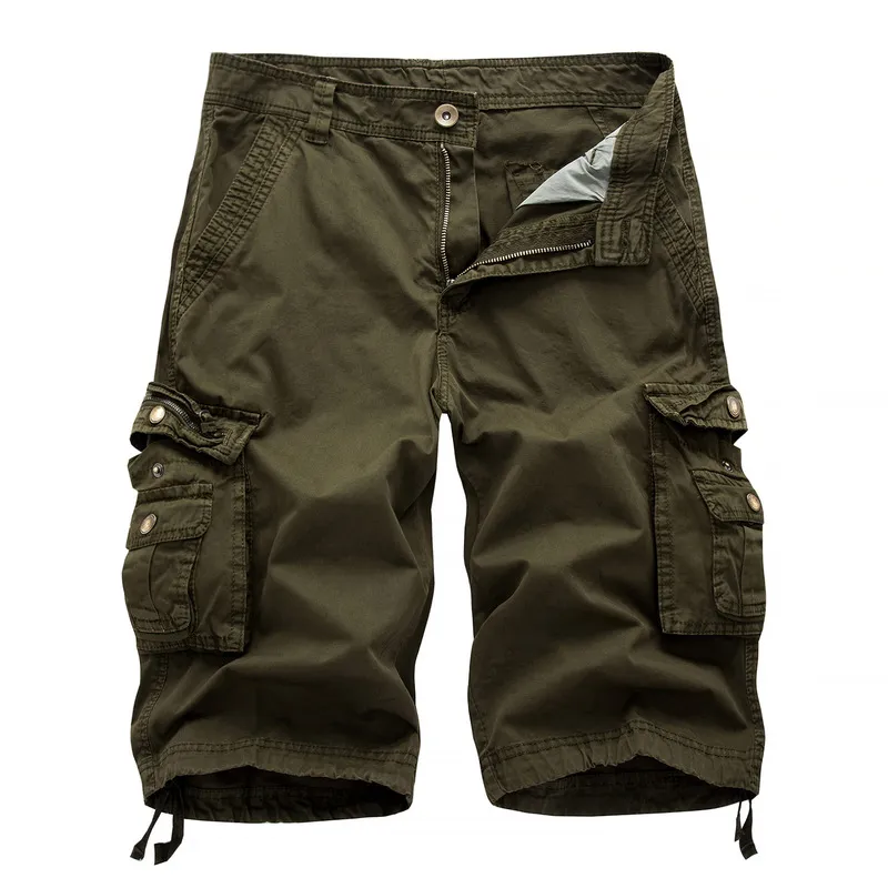 Été hommes armée militaire travail court bermuda décontracté lâche Cargo Shorts hommes mode globale militaire pantalon court sans ceinture 220530