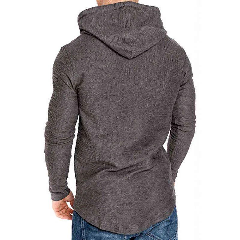 Hoodies de moda Mannen Efen Kleur Hooded Slanke Sweatshirt Lente Mannen Hoodie Hip Hop Tops Casuais Treinings Sportkleding