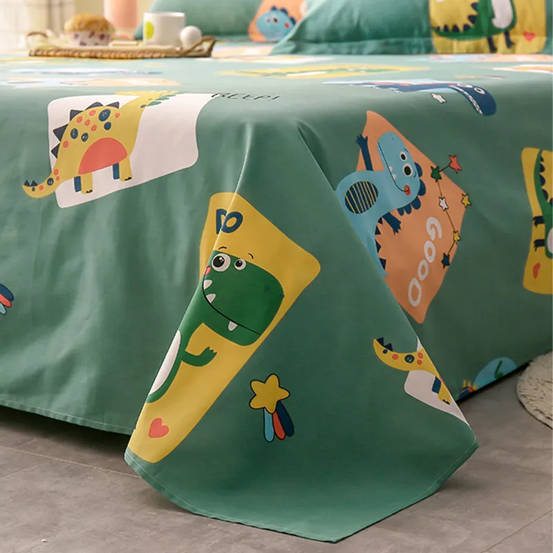 Draps plats personnalisés Po, dessin animé, doux, de luxe, drap de lit double, Queen Size, cadeau pour enfants, 220616