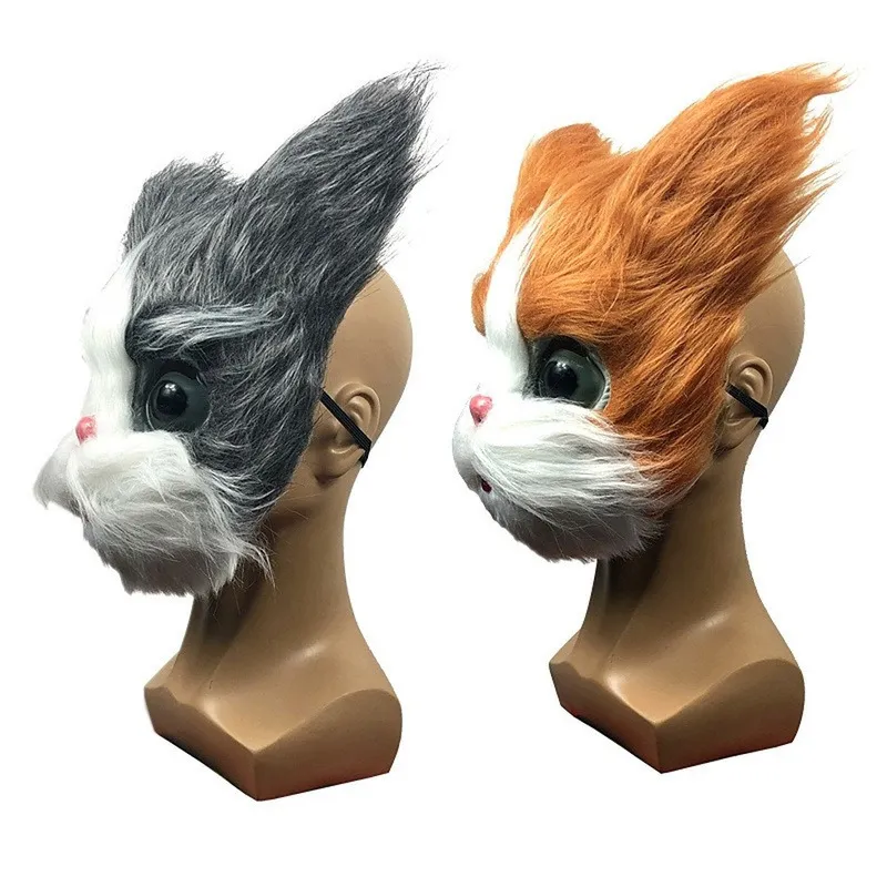 Maschera gatti carini Halloween Novelty Costume Party Full Head Mask 3D Realistic Animal Cat Head Mask Props 2207253448799