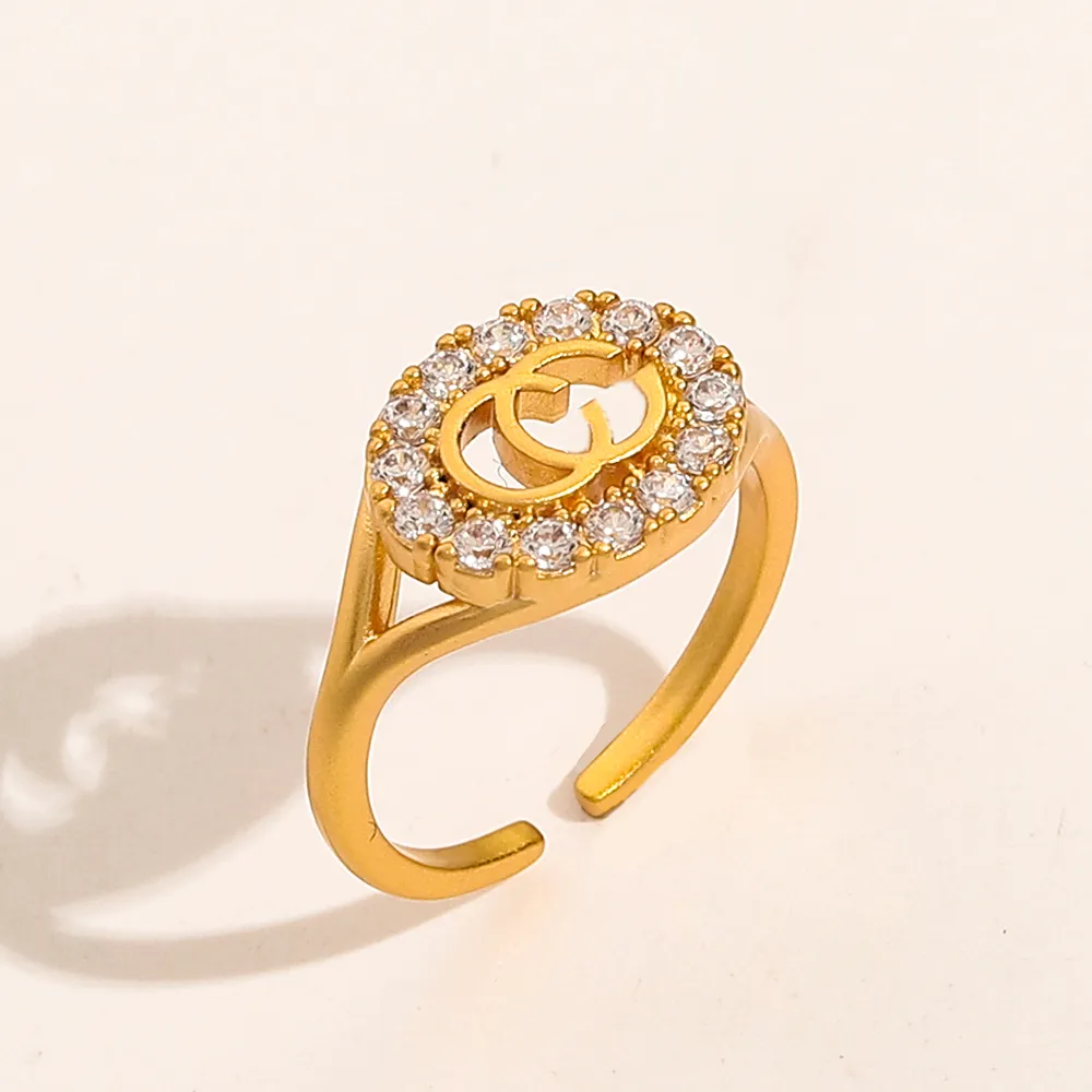 Модные ювелирные изделия, дизайнерские кольца, женские подвески для любви, свадебные принадлежности, кристалл, 18-каратное золото, медное регулируемое кольцо на палец, роскошное Acc185h