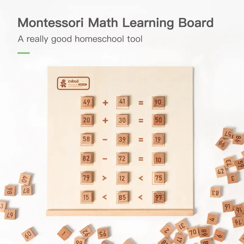 Montessori Mathe Lernspielzeug Spiele Zahlen Abacus Board für Kinder Kinder 220715