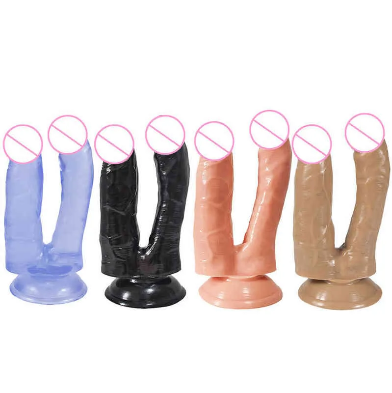 NXY Dildos simulerade penis dubbelhuvud PVC bär kvinnors lesbiska sexleksaker vuxna produkter FALSE 220601