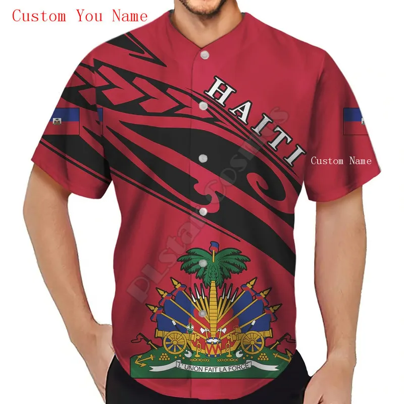 Plstar Cosmos Baseball koszulka koszulka 3D drukowana haiti niestandardowa nazwa Kobiety dla mężczyzn Casual S Hip Hop Tops 220706