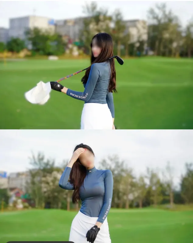 Одежда для гольфа дама летние солнцезащитные кремевые
