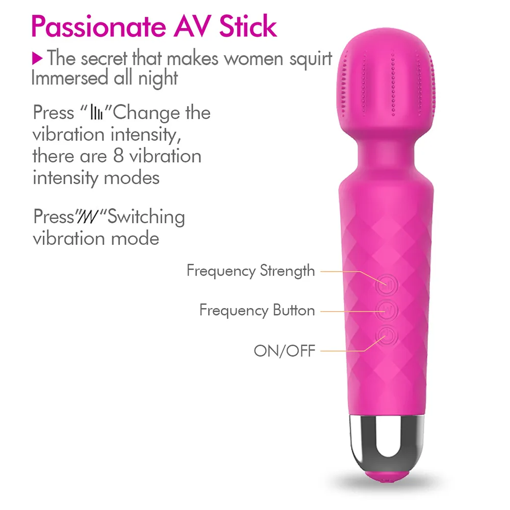 New Powerful Vibrator sexy Toys for Woman AV Magic Wand Vibrators Clitoris Stimulator Masturbator Dildo Erotic 20 Speeds