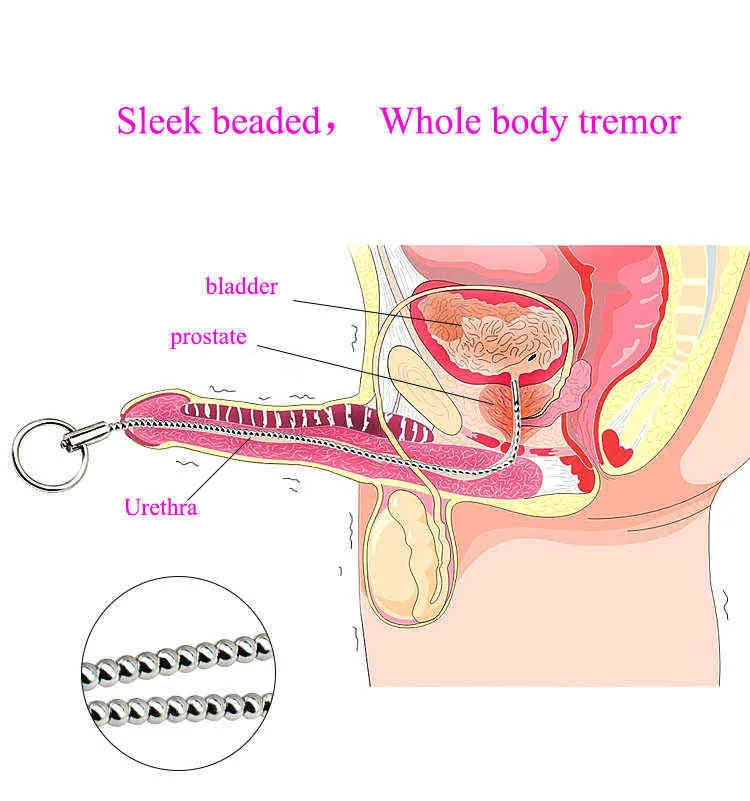 NXY Sex Adult Toy 260mm Electric Urethral Catheter Sounds Dilator Male Masturbation Toys Bead Penis Plug Electro Shock Urethra Ring 0507