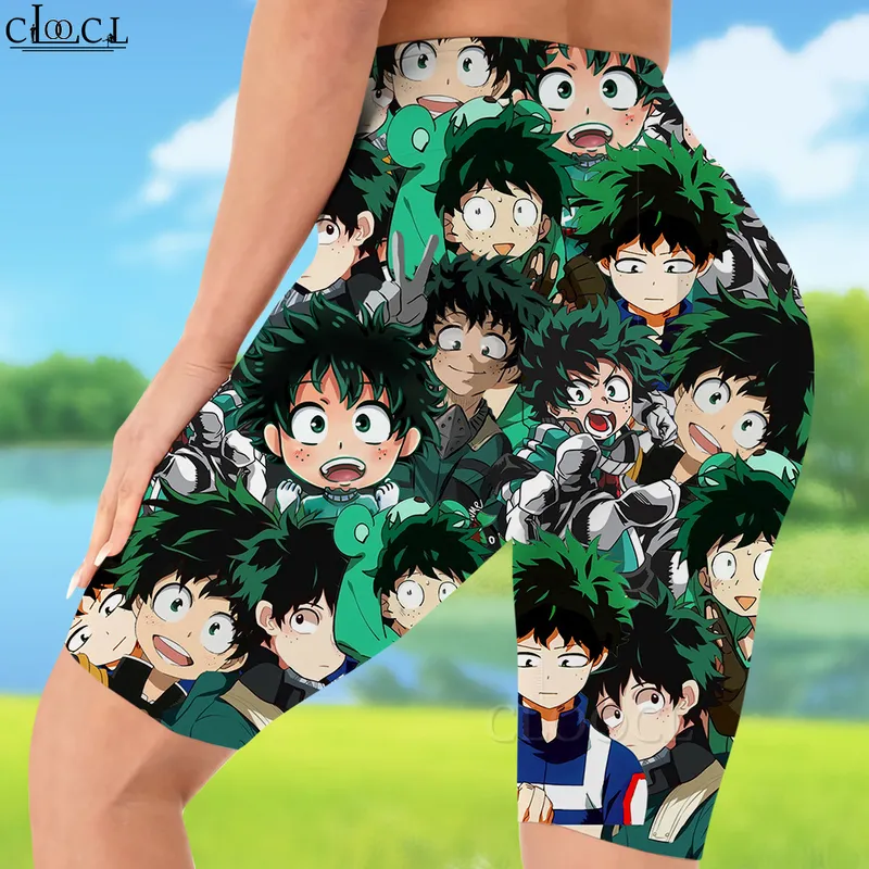 Leggings de cintura alta anime meu herói academia impresso shorts feminino sexy ginásio sweatpants para mulheres biker shorts gota w220616