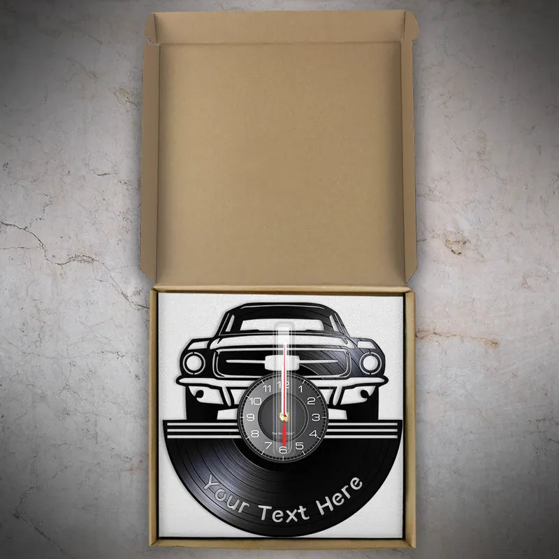 Auto Service Art Garage Niestandardowy numer nazwy na spersonalizowanym zegarku ściennym wykonanym z płyty winylowej 220615