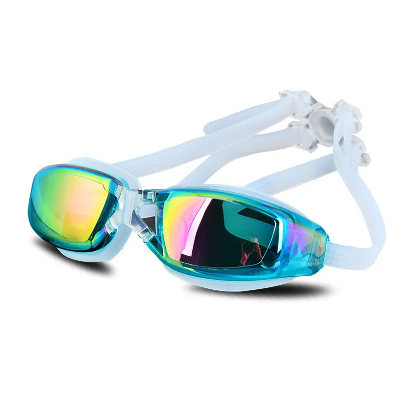 Wodoodporne okulary pływackie UV przeciwmgielne okulary do pływania profesjonalny basen nurkowanie okulary do wody dla dorosłych galwanizacja soczewki HD 220401