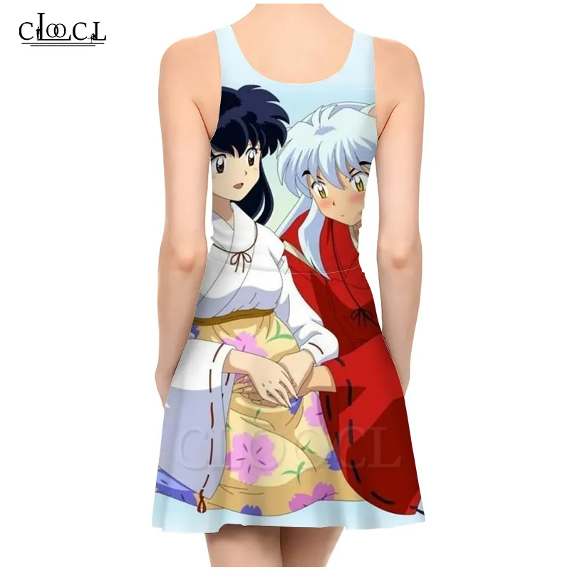 Anime Inuyasha Damen 3D-Druck Mode Harajuku Frauen Kleid Mädchen Kleidung ärmelloses Sommerkleid 220617