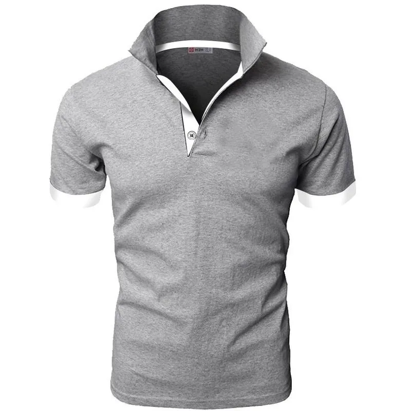 Polo Shirt Summer Men krótki rękaw Obróć kołnierz Slim Tops swobodne oddychane stałe kolor Business Asian Plus Size 5xl 220606