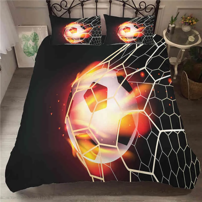 Conjuntos de roupas de cama de futebol de edredom de futebol Conjuntos de roupas de futebol Edredon FUTBOL Único Luxo Infantil Luxurno Não Capas de Lençóis