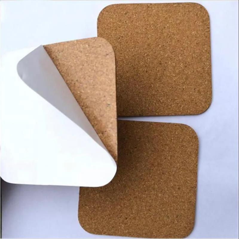 Pad Reusable Drink DIY Table Decor Kitchen Insulation Crafts Squares Round Self Adhesive Cork Coaster Cup Mat Mini Board 220627